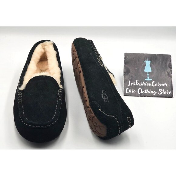 NWT Ugg Women's Black Suede \Ansley Water-Resistant Moccasin Slippers Sz 11 2998 - Picture 11 of 16